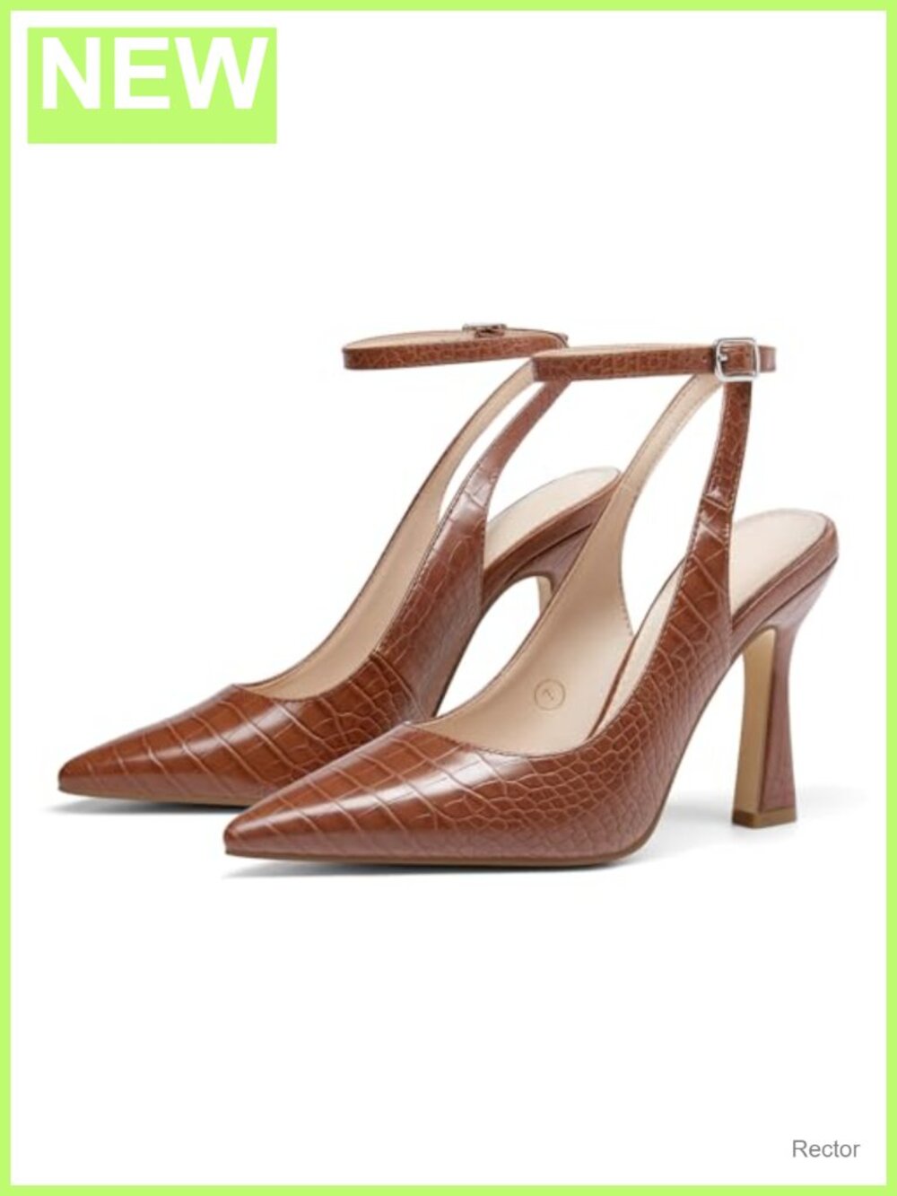 Women's Closed Toe High Heel Pumps Slingback Pointed Toe Ankle Strap Stiletto